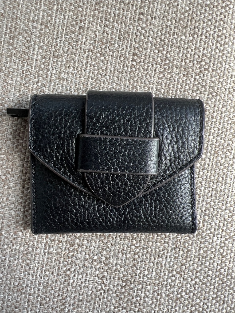 Aimee Kestenberg Black Pebbled Leather Mini Wallet